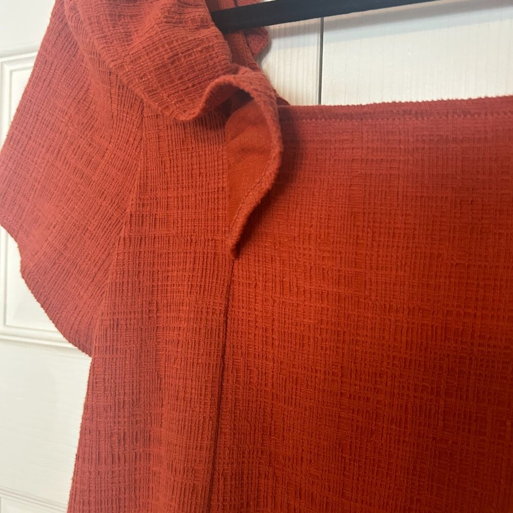 NWT Madewell Rust Ruffled Top - Picture 6 of 7